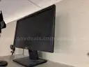 Lot of standing desk converters and office supplies