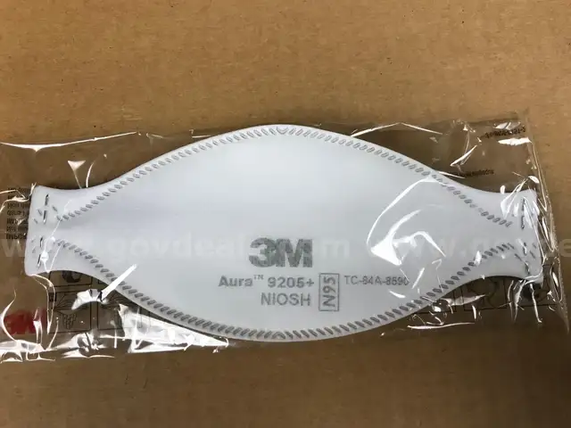 Lot of PPE: 3M Aura 9205 NISOH N95 Masks (1 case) + Pkg of 9 Plastic Face Shields