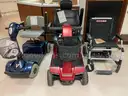 2 scooters and an electric wheelchair