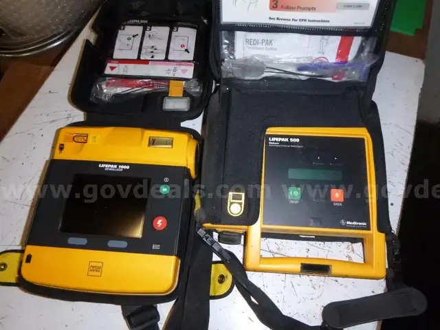 lifepak 500 and lifepak 1000 AED defibrillators total of 2