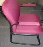 7 red cloth chairs