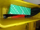 3 hard cases, creeper, rubbermaid bucket with misc items
