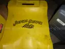 3 hard cases, creeper, rubbermaid bucket with misc items
