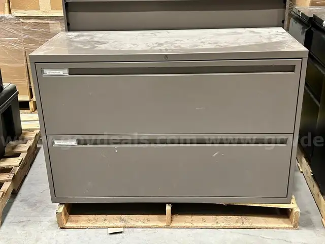 3 Brown Filing Cabinets