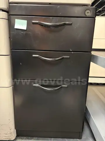 Filing Cabinet, 3-Drawer, 15.25" W x 22" D x 27.75" H Black