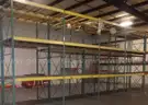pallet racking 5 uprights 16ft tall, 24 supports cross beams