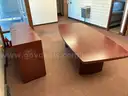 Desk, conference table and credenza set