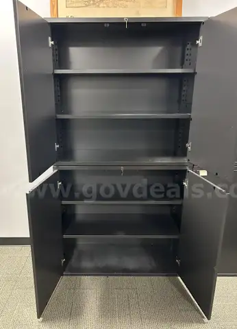 black 3-shelf cabinets