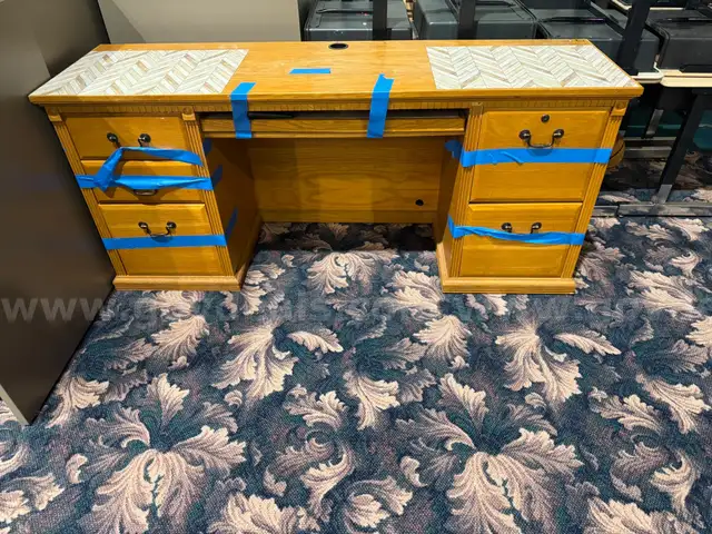 Decorated vintage desk