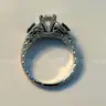 Platinum Engagement Ring &#x2013; 0.90ct GIA Round Diamond (G/SI2) + Sapphires &#x26; Accents