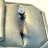 Platinum Engagement Ring &#x2013; 0.90ct GIA Round Diamond (G/SI2) + Sapphires &#x26; Accents