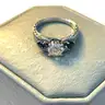 Platinum Engagement Ring &#x2013; 0.90ct GIA Round Diamond (G/SI2) + Sapphires &#x26; Accents