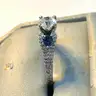 Platinum Engagement Ring &#x2013; 0.90ct GIA Round Diamond (G/SI2) + Sapphires &#x26; Accents