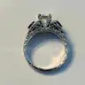 Platinum Engagement Ring &#x2013; 0.90ct GIA Round Diamond (G/SI2) + Sapphires &#x26; Accents