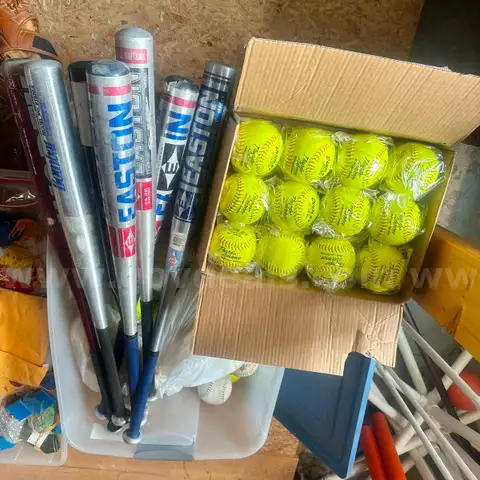 Lot of Softball Equipment