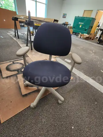 10 Blue and Gray Roll Chairs with Arms