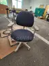 10 Blue and Gray Roll Chairs with Arms