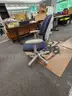 10 Blue and Gray Roll Chairs with Arms