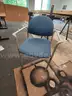 10 Blue and Gray Chairs with Arms