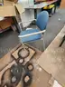 10 Blue and Gray Chairs with Arms