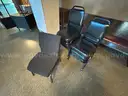 1 LOT of (12) Chairs Black Vinyl and Cloth Stackable