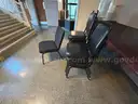 1 LOT of (12) Chairs Black Vinyl and Cloth Stackable