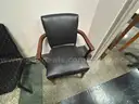 1 LOT of (12) Chairs Black Vinyl and Cloth Stackable