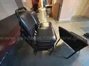 1 LOT of (12) Chairs Black Vinyl and Cloth Stackable