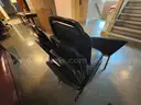 1 LOT of (12) Chairs Black Vinyl and Cloth Stackable