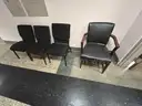 1 LOT of (12) Chairs Black Vinyl and Cloth Stackable