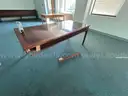 1 VERY LARGE LOT OF OFFICE FURNITURE - 1 Cabinet, 5 Tables, 1 Chair