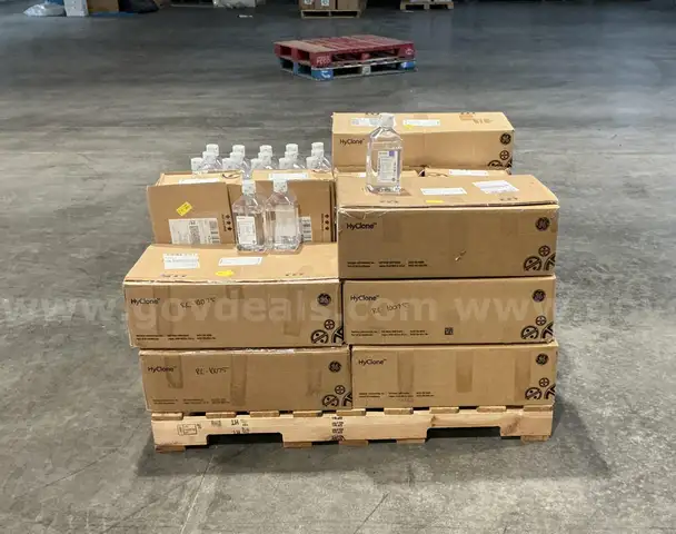 Pallet of Hyclone Hypure WFI Water Bottles and Bags