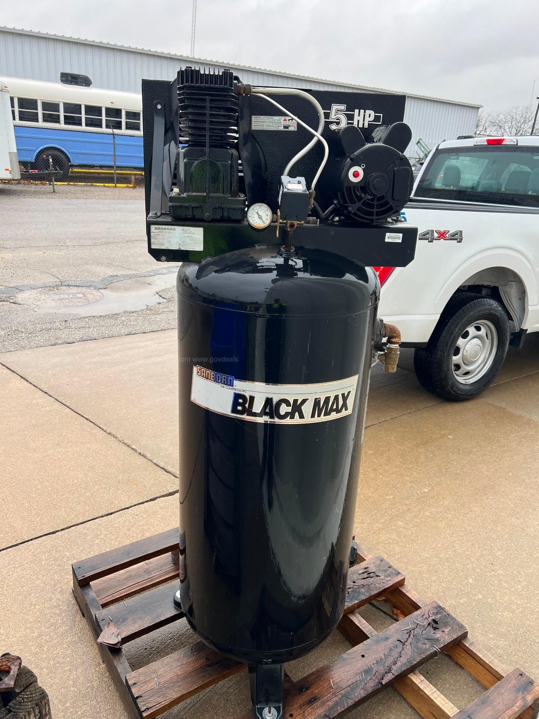 Sanborn black max air compressor clearance 5hp