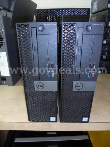 One (1) Lot of Two (2) OptiPlex 7070 DELL COMPUTERS