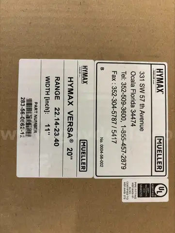 (5) 20 Hymax Versa 11 238-56-056-12, (4) 20 Hymax Versa 11 238-56-0599-12 Fittings