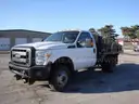 2013 Ford F350 XL Super Duty 4x4 with Steel Flatbed and Hoist
