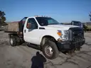 2013 Ford F350 XL Super Duty 4x4 with Steel Flatbed and Hoist