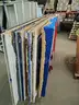 Lot of miscellaneous theatre canvas panels, and prop (CART NOT INCLUDED)