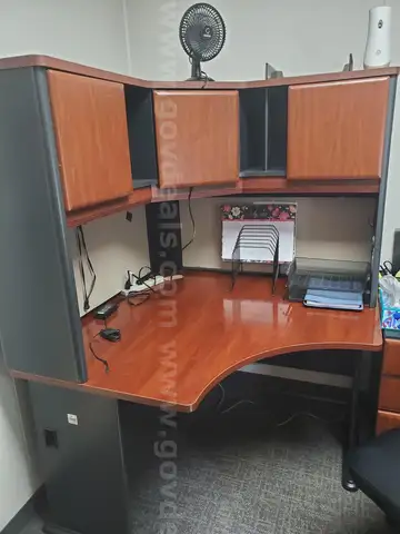 Used Corner Desk w/Hutch  and  Used 4&#x27; Desk