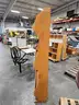 WOODEN BOOK/MAGAZINE STAND (48IN L X 11.5IN W X 72IN H)