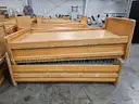 (2) WOODEN TWIN SIZE BEDS WITH STORAGE DRAWERS (79IN L X 40IN W X 27IN H)