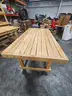 WOODEN TABLE/WORKBENCH (38IN H X 72IN W X 39IN D)