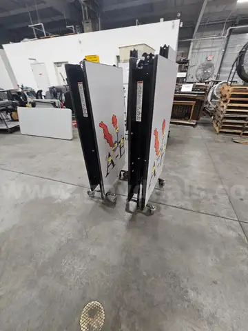 (2) MOBILE FOLDING CAFETERIA TABLES (8FT LONG) (FOOD SERVICE)