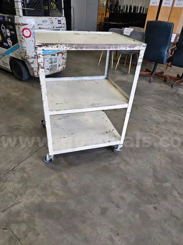 ROLLING METAL CART (42IN H X 30IN W X 25IN D)