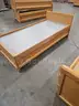 (2) WOODEN TWIN SIZE BEDS WITH STORAGE DRAWERS (79IN L X 40IN W X 27IN H)