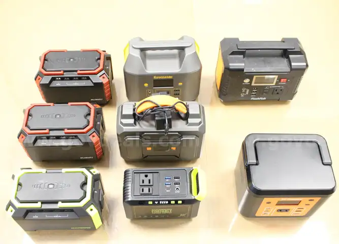 1 Box of Assorted Charger Batteries/Power Stations, #34330, ****PICK UP ONLY***