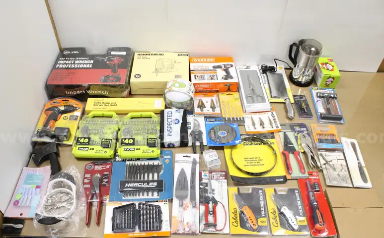 1 Box of Assorted NEW or Lightly Used Items/Tools/Household/Etc., #34033, **PICK UP ONLY**