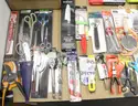 1 Box of Assorted NEW or Lightly Used Items/Tools/Household/Etc., #34727, **PICK UP ONLY**