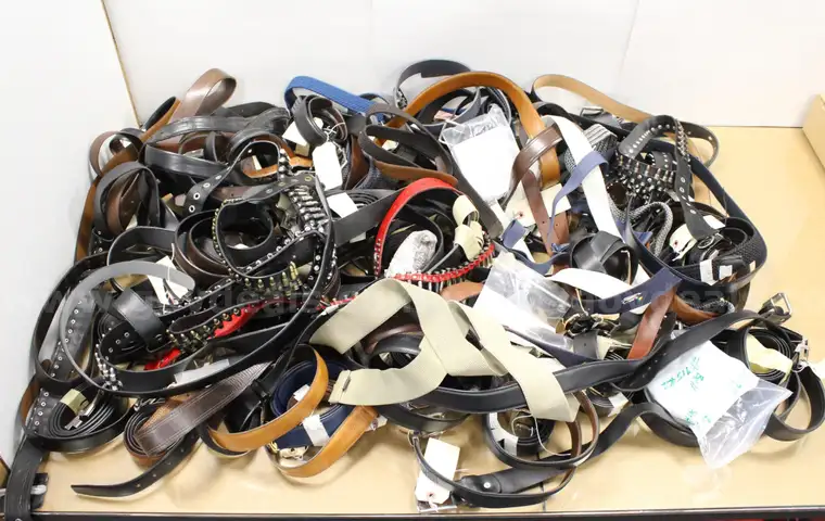 1 Box of Assorted Belts/etc.,  #35028, **PICK UP ONLY**