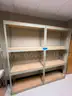 Lot containing various sizes, styles, and configurations library book and utility shelving.